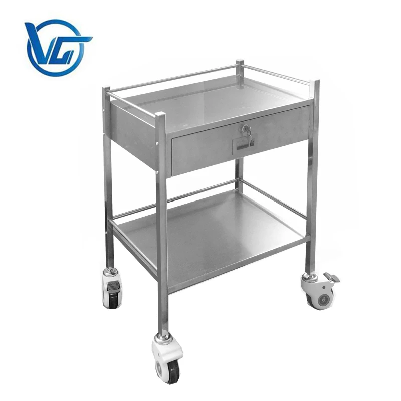 Hospital surgical instrument trolley stainless steel medical health care cart