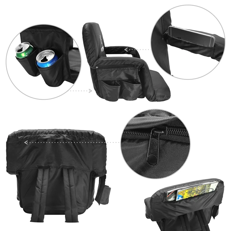 
Hitorhike Adjustable Portable Soccer Stadium Seat chair with Padded Cushion 