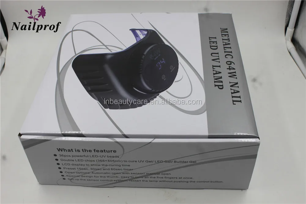 64W Li-Battery UV LED Nail Lamp, UV Gel Nail Dryer Lamp, Automatic Nail Gel Curing Machine