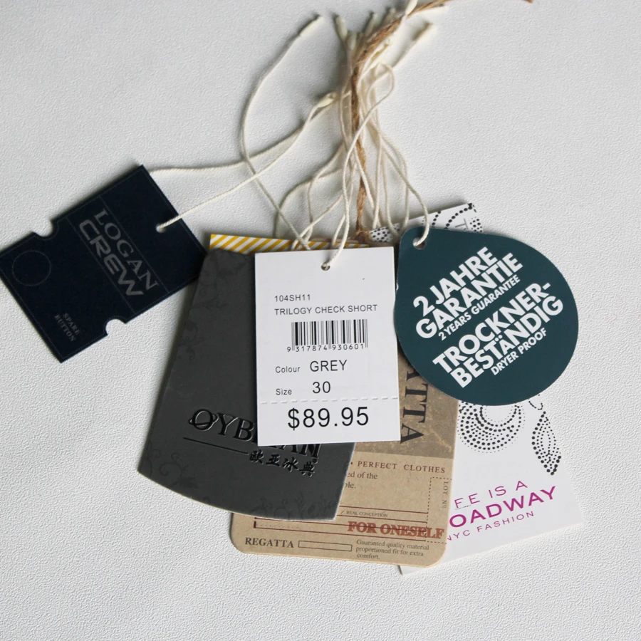 fashion customized price hang tags clothing tags of your own design