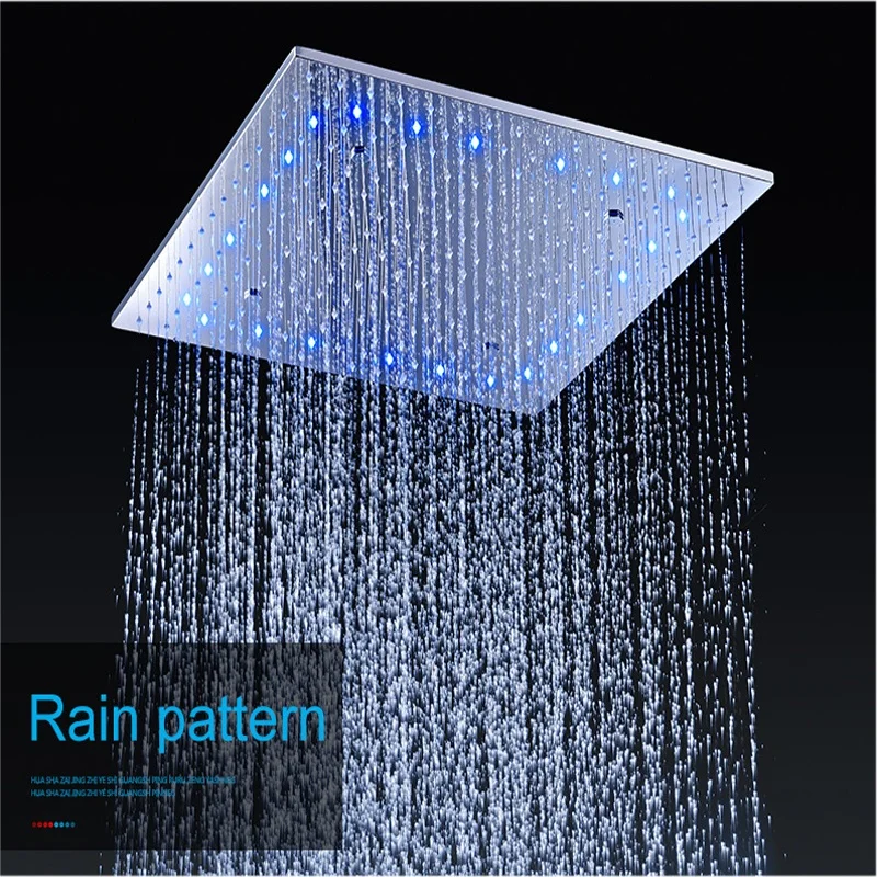 500x500MM Bathroom Led Overhead Shower Stainless Steel Rain Shower Sets