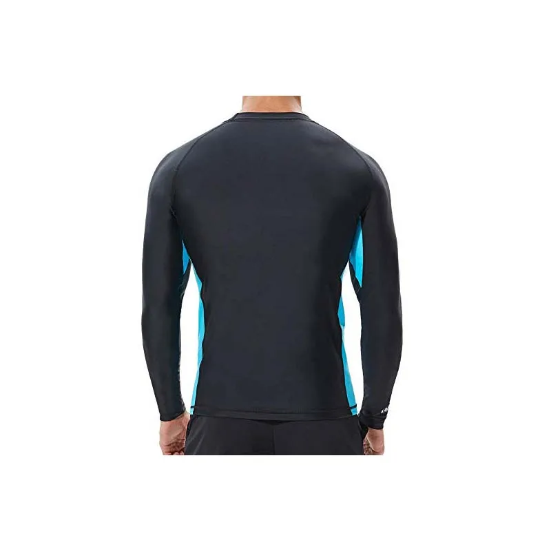 Men Rash Guard, Full Body Cover Thin Wetsuit, UV Protection Long Sleeves Sport Tights Top Blouse