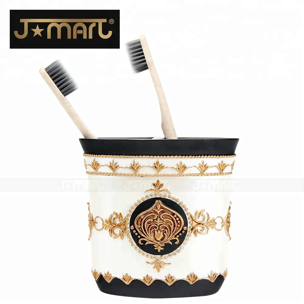 2024 Luxury Creative Middle East Arabic Style Resin Bathroom Accessories Glass Set of 5 for hotel home