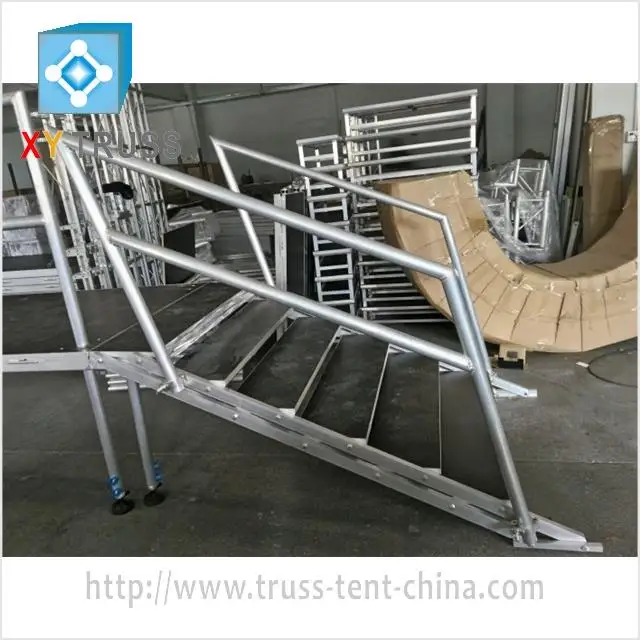 outdoor portable stage with handrail and ramp stairs for sale
