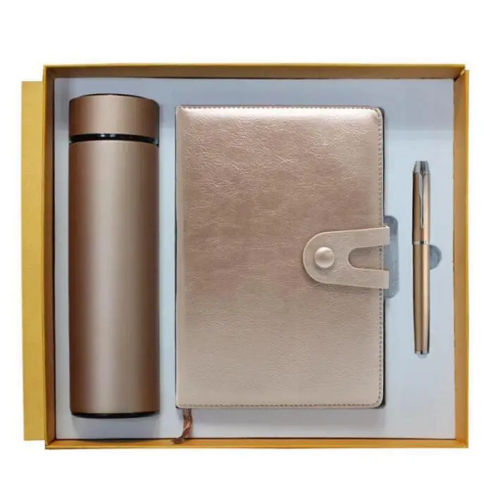 Индивидуальный корпоративный подарочный набор класса люкс, рекламный подарочный набор для бизнеса с вакуумной чашкой, шариковая ручка для ноутбука