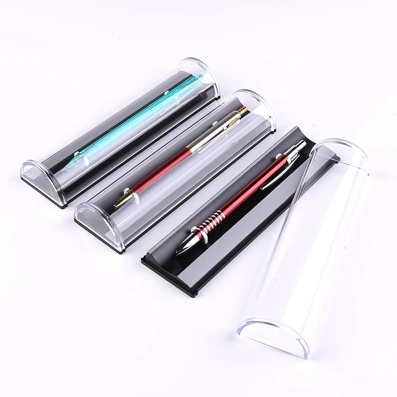 Transparent Semicircular plastic pen box luxury Half cylinder Single empty  Customized promotional pen gift case NO.0909
