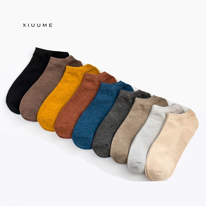 
Custom your own brand black bamboo men ankle socks for men 