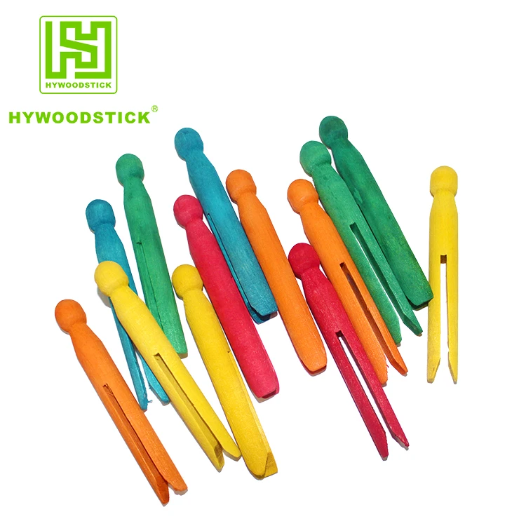 Multifunction colorful Natural Wooden Craft Doll peg for DIY