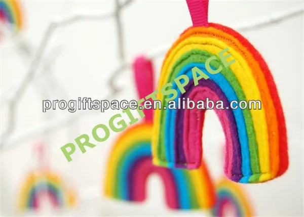 
 Горячая Распродажа 2018, экологичное рождественское войлочное украшение, Радужное прикольное войлочное украшение оптом, сделано в Китае  