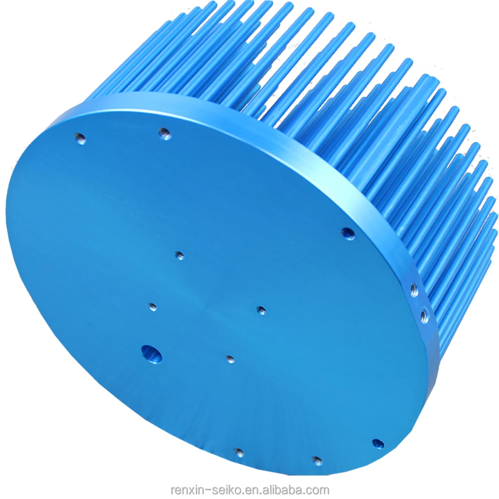 Led Lights Round Heatsink Pin Fin Heat Sink Extrusion Profile Heat Sink Cold Forged Aluminum IP65 Large Aluminum 150mm Blue 0.8