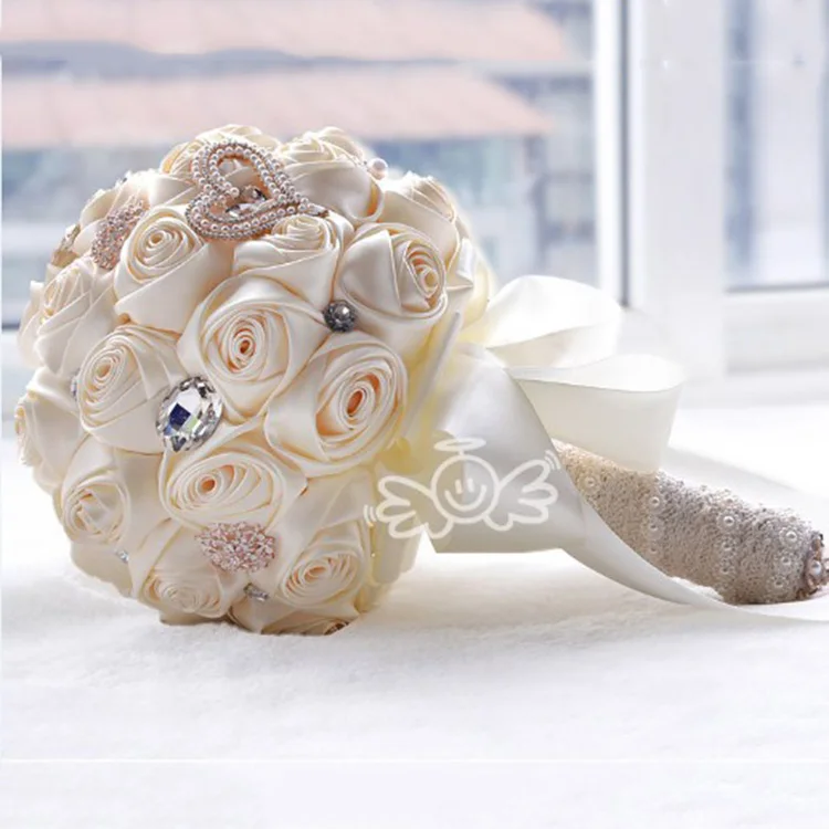 ZERO Handcraft Bridal Bridesmaid 31cm Height Blue Silk Flowers Wedding Bouquets for Wedding