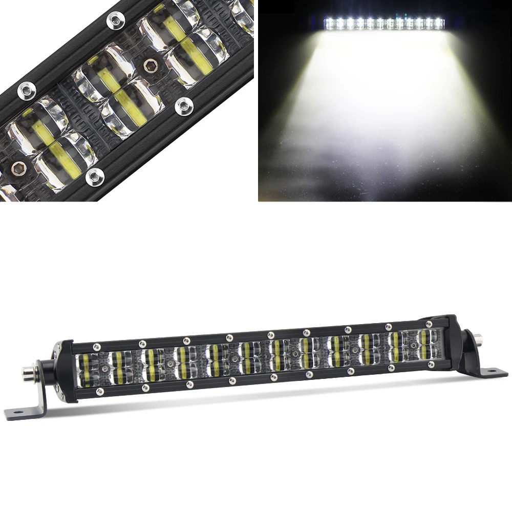 Super Slim Bright Offroad 4*4 Auto 6000K Side Bracket Dual Rows 6D Reflector Led Light Bar