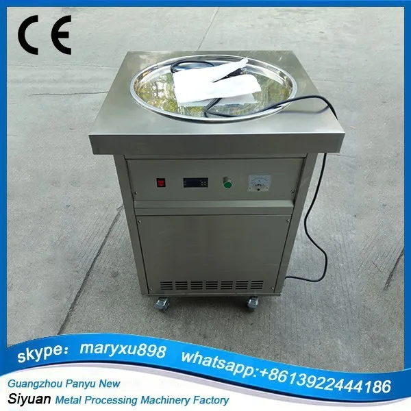 High quality Thai fried ice cream roll machine, frying pan fried ice cream roll machine