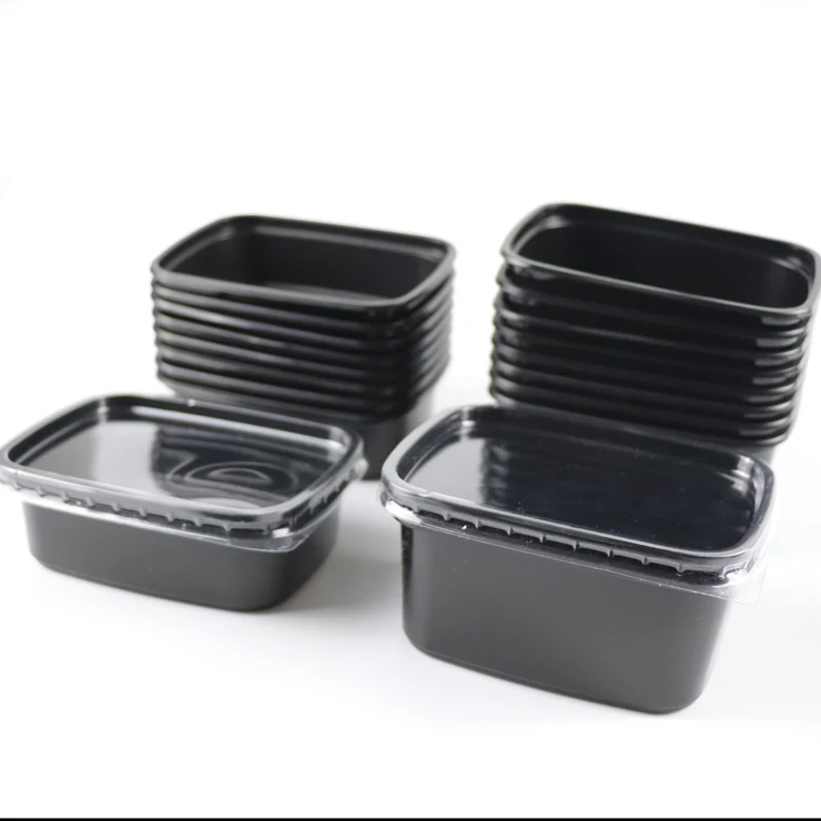 150ml 250ml pp black / clear disposable plastic food sauce box with lid Small snack box with lid