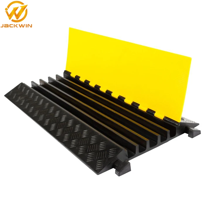 900*500*60mm Durable Heavy Duty Rubber 4 Channel Cable Protection Tiles
