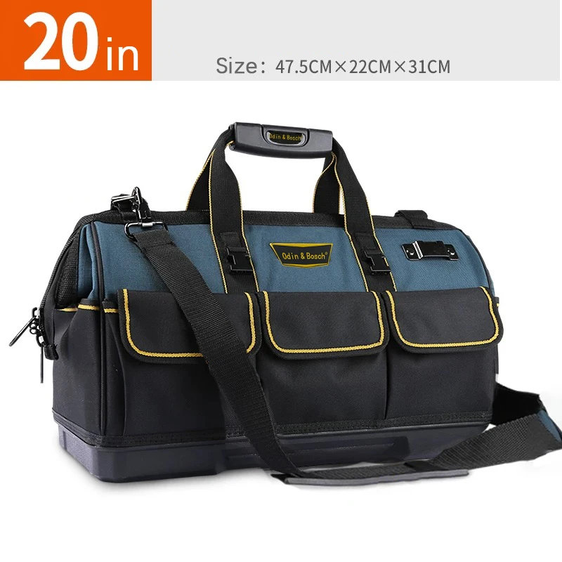 Heavy Duty Multi-Purpose Oxford Zipper Organize Storage Hanging Tool Bag Electrician With Hard Bottom