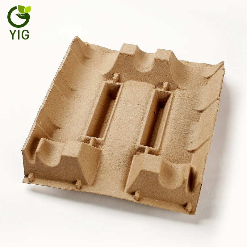 
Disposable Pulp Molded Wine Bottle Tray 