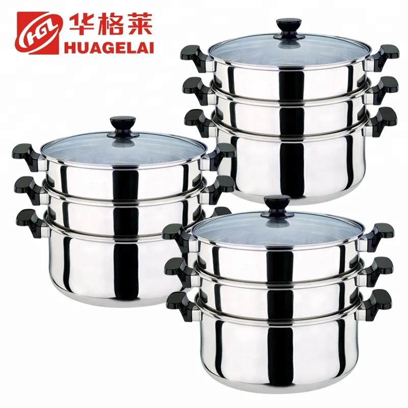 stainless steel stock food heating couscous pot steamer for sale