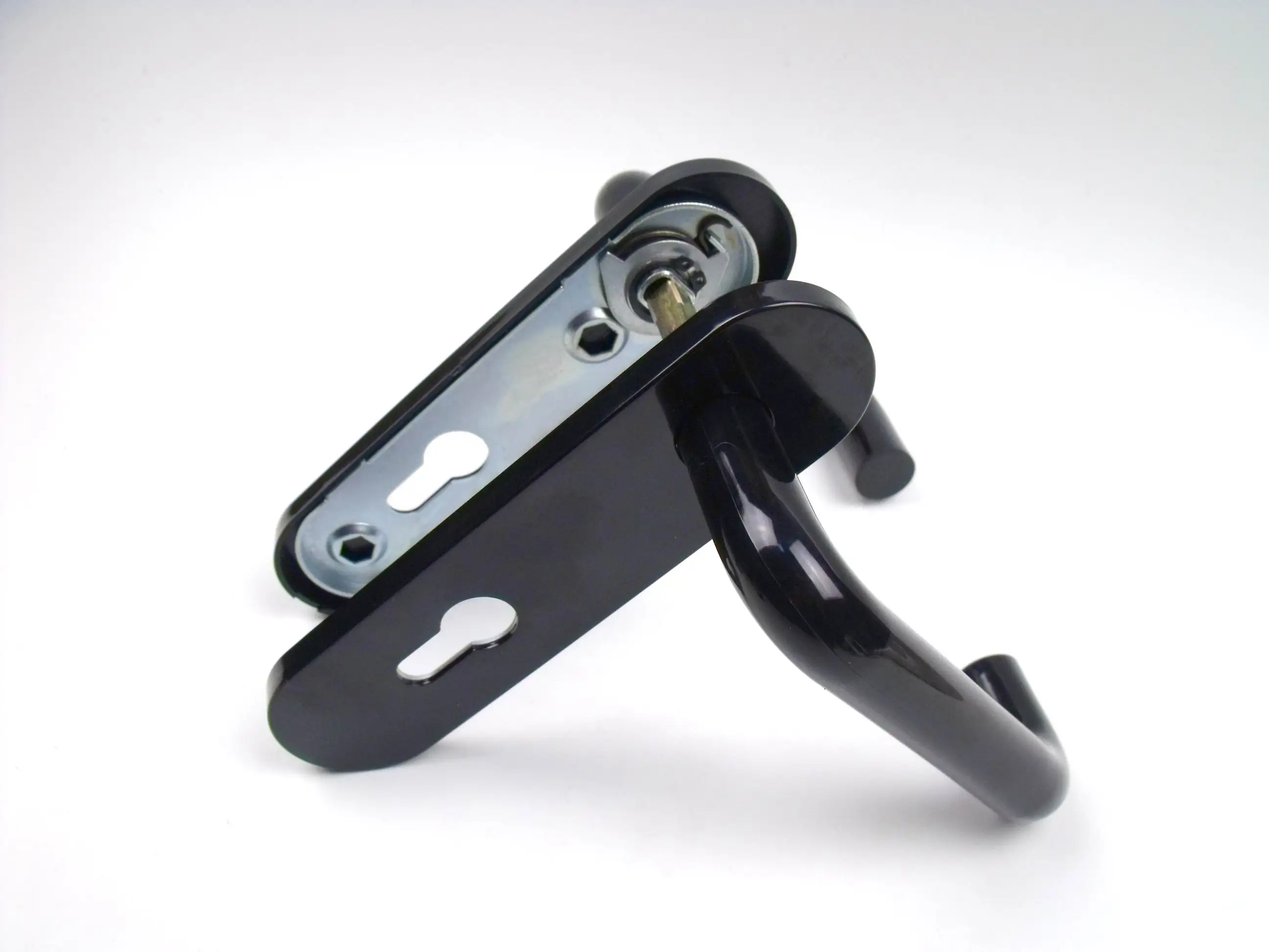 Fire rated NH5003 quality European Modern U shape plastic door handle with escutcheon lever nylon handle manufacturer