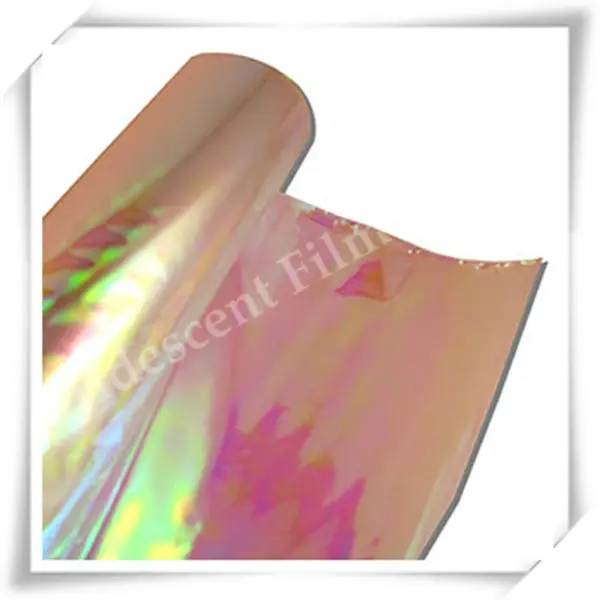 18 Micron Red Pink Blaze Angelina Fantasy Dichroic Iridescent Rainbow Film for Packaging and Decorative