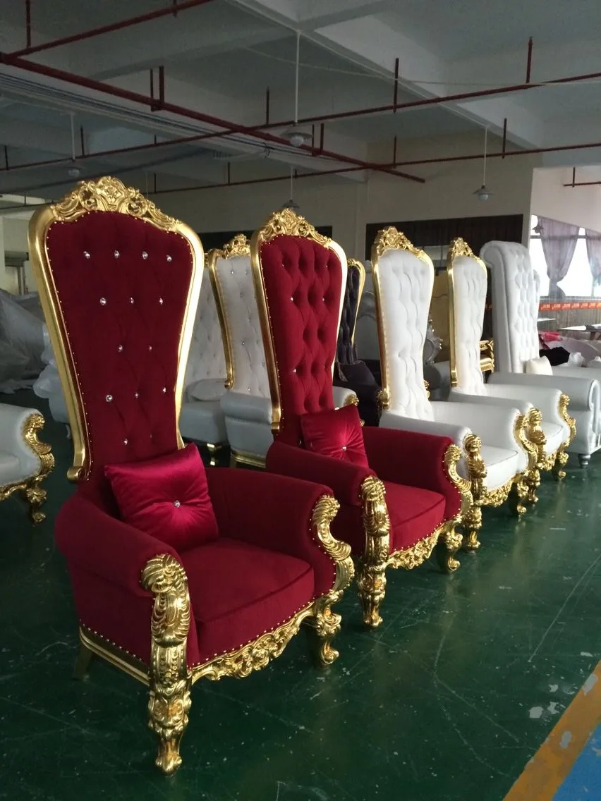 
High back white queen wedding event throne chairs 