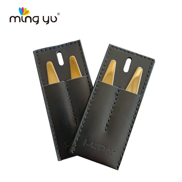 Металлический Воротник с гравировкой логотипа для мужской рубашки, воротник из нержавеющей стали