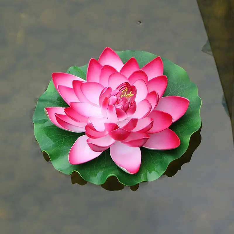 Realistic Water Lily Pads, Vibrant Color Pink Ivory Orange Crimson, Perfect for Home Garden Patio Pond Pool Aquarium Fish Tank W