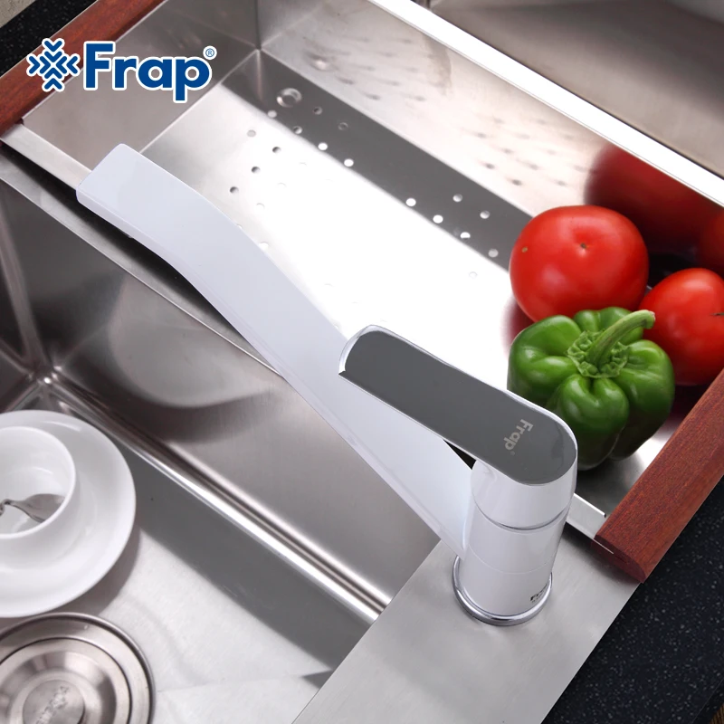 FRAP Fashion Style Multi-color Kitchen Faucet Cold and hot water taps White Orange Green 360 Rotation F4931&F4932&F4933