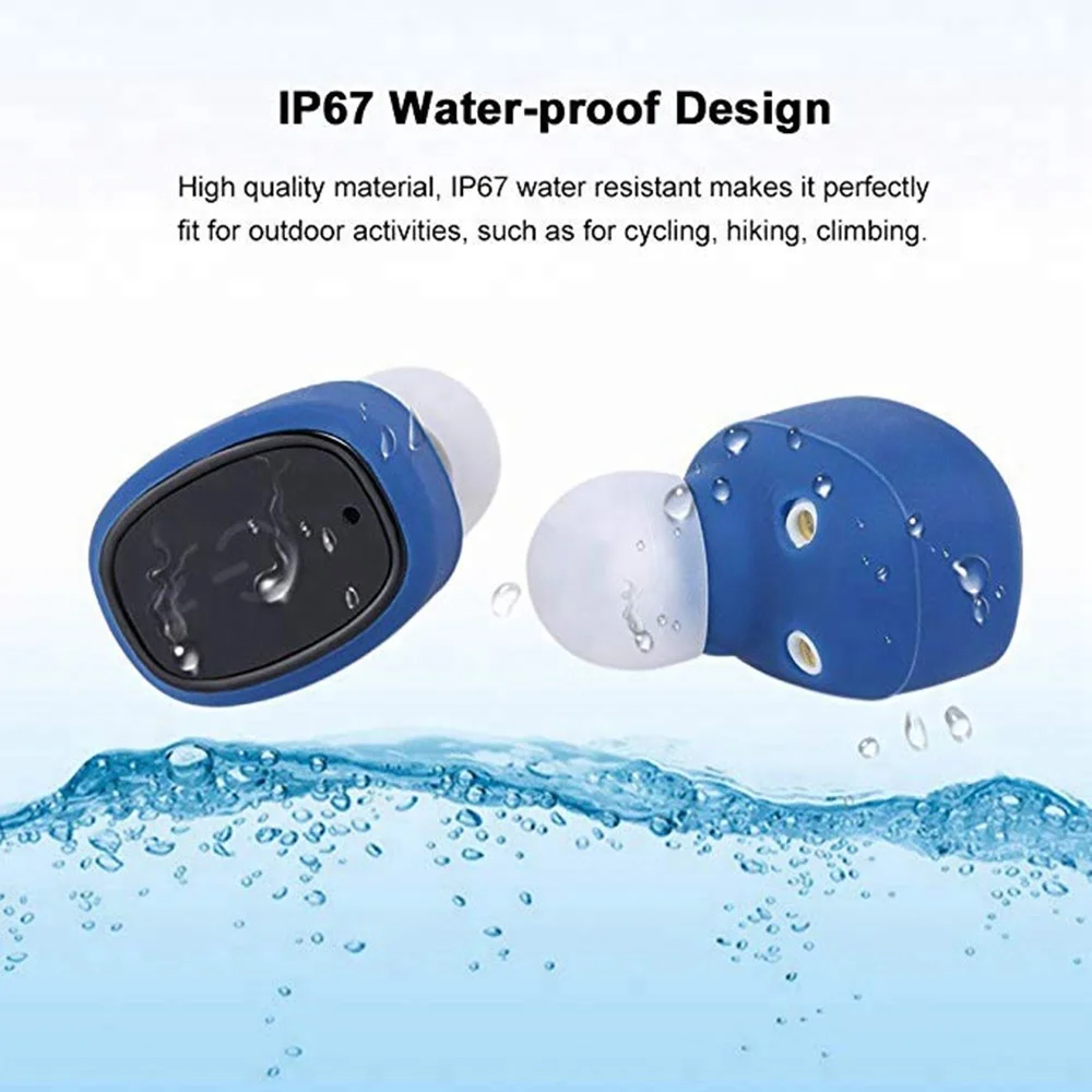 
2018 Amazon Best Sellers True Wireless Stereo In-ear Stereo Music Headsets TWS-S2 BT Waterproof IP67 Dual Wireless Headphones 