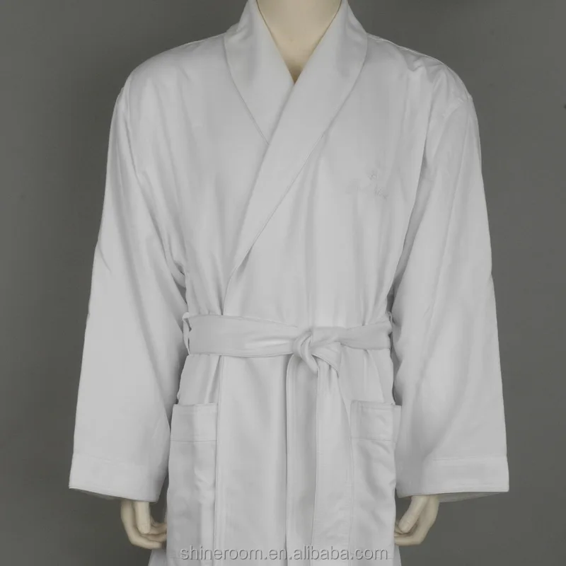 100% Micro Polyester Twill SPA Bathrobe With Terry Lining Hotel Bathrobe