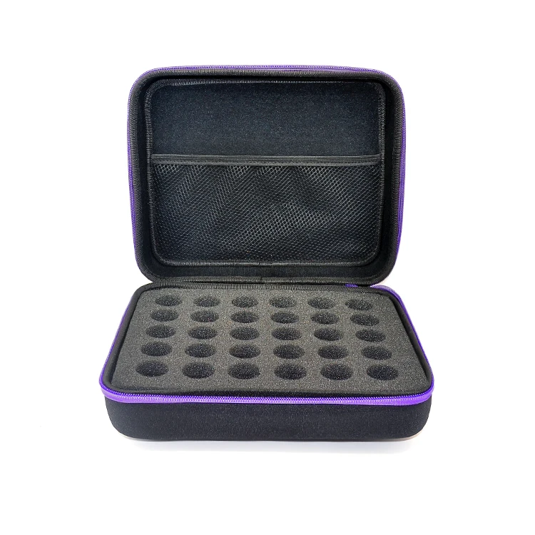 Portable custom logo zipper storage eco-friendly EVA hard plastic carrying essential oil bag cases