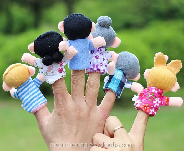 Family Plush cloth art finger puppets hand puppets toys parent-child