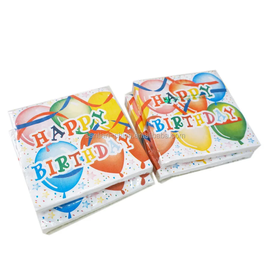 Best Quality Christmas Paper Napkins Personalized Birthday Party Napkins Birthday Theme Decorative Napkins Santian Paper