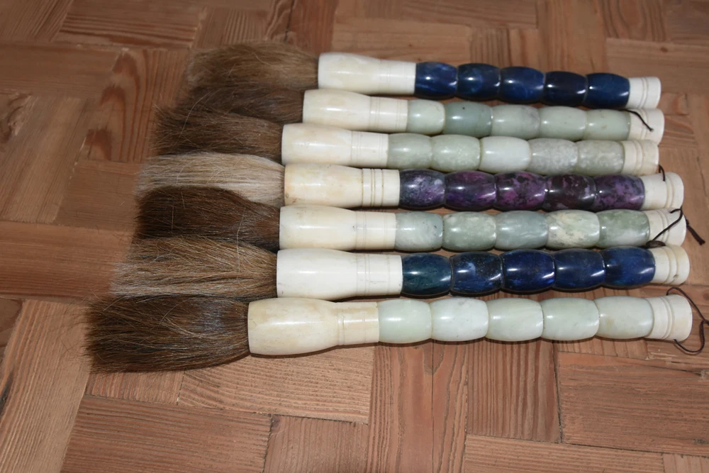 chinese home handcrafts decoration accessories new big calligraphy jade writing brush wholesale