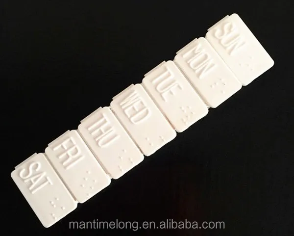 7 Parts Portable Plastic Pill Boxes With Braille For 7 Days Moistureproof Desktop Medical Kits