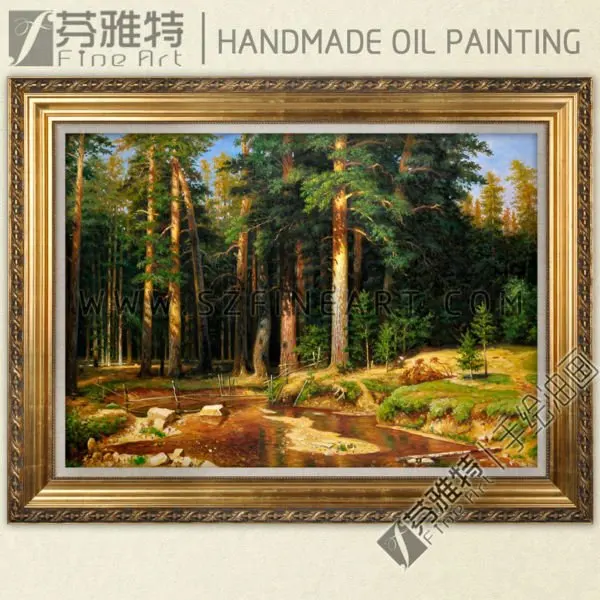 The Mast Tree Grove, 100% Handmade Landscape Oil Painting Canvas Reproduction of Ivan Ivanovich Shishkin