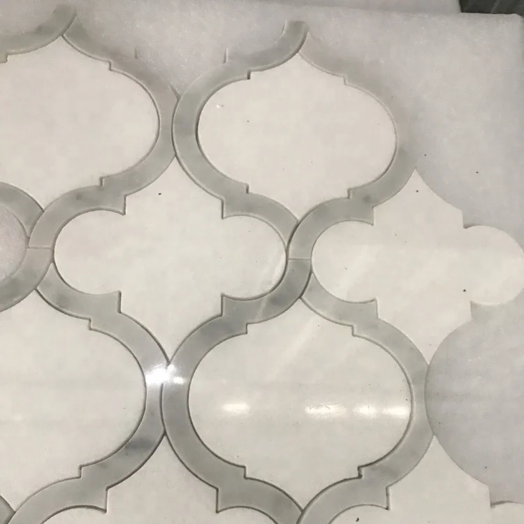 thassos white mix carrrara white lantern marble mosaic tile