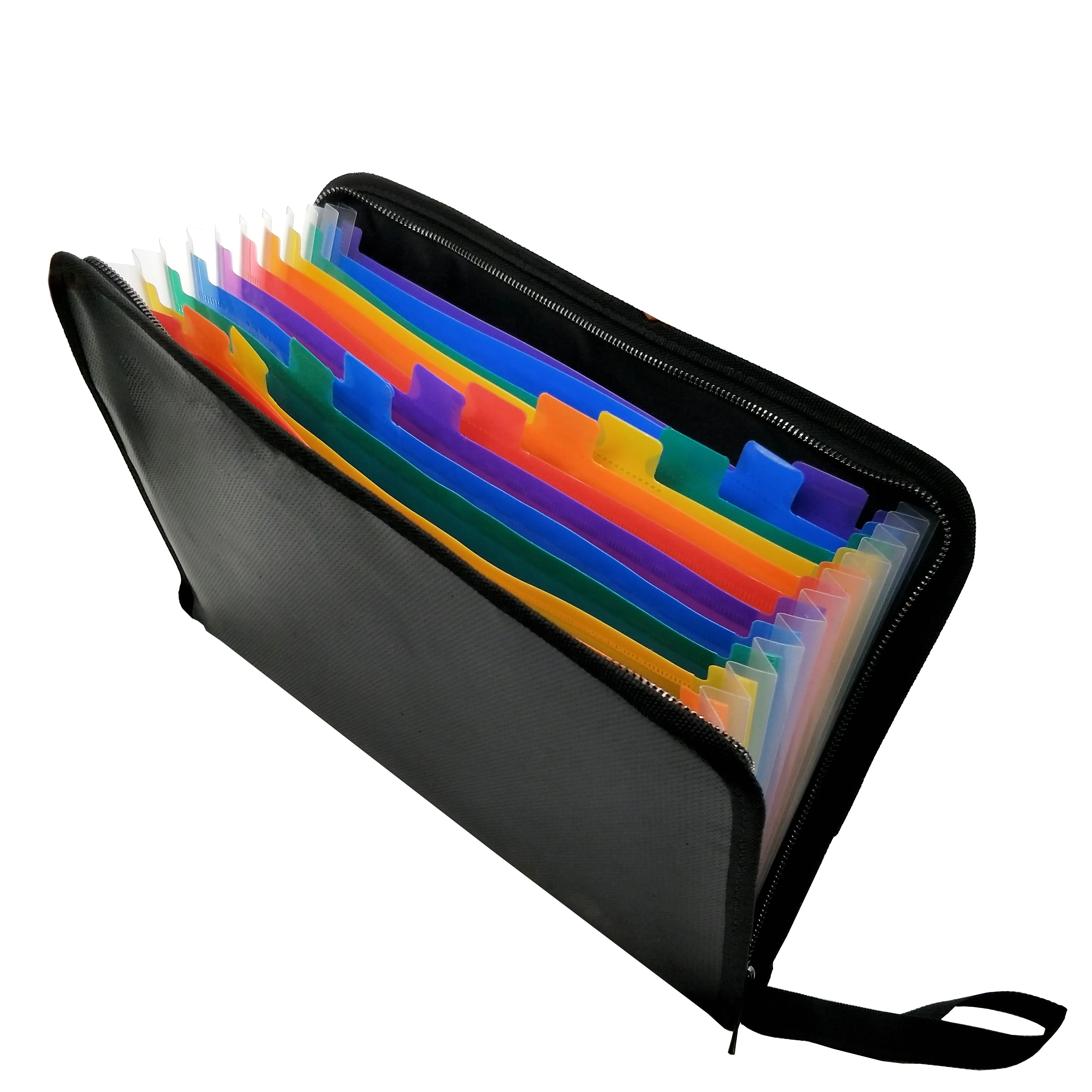 Silicone Coated Fiberglass Expanding 13 Pocket File Folder Heavy Duty Zippers Fireproof Document Bag