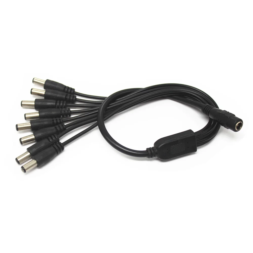 8-way splitter 12V dc power cable 2.1mm 5.1mm dc cable for CCTV camera LED extension dc 5521 cable