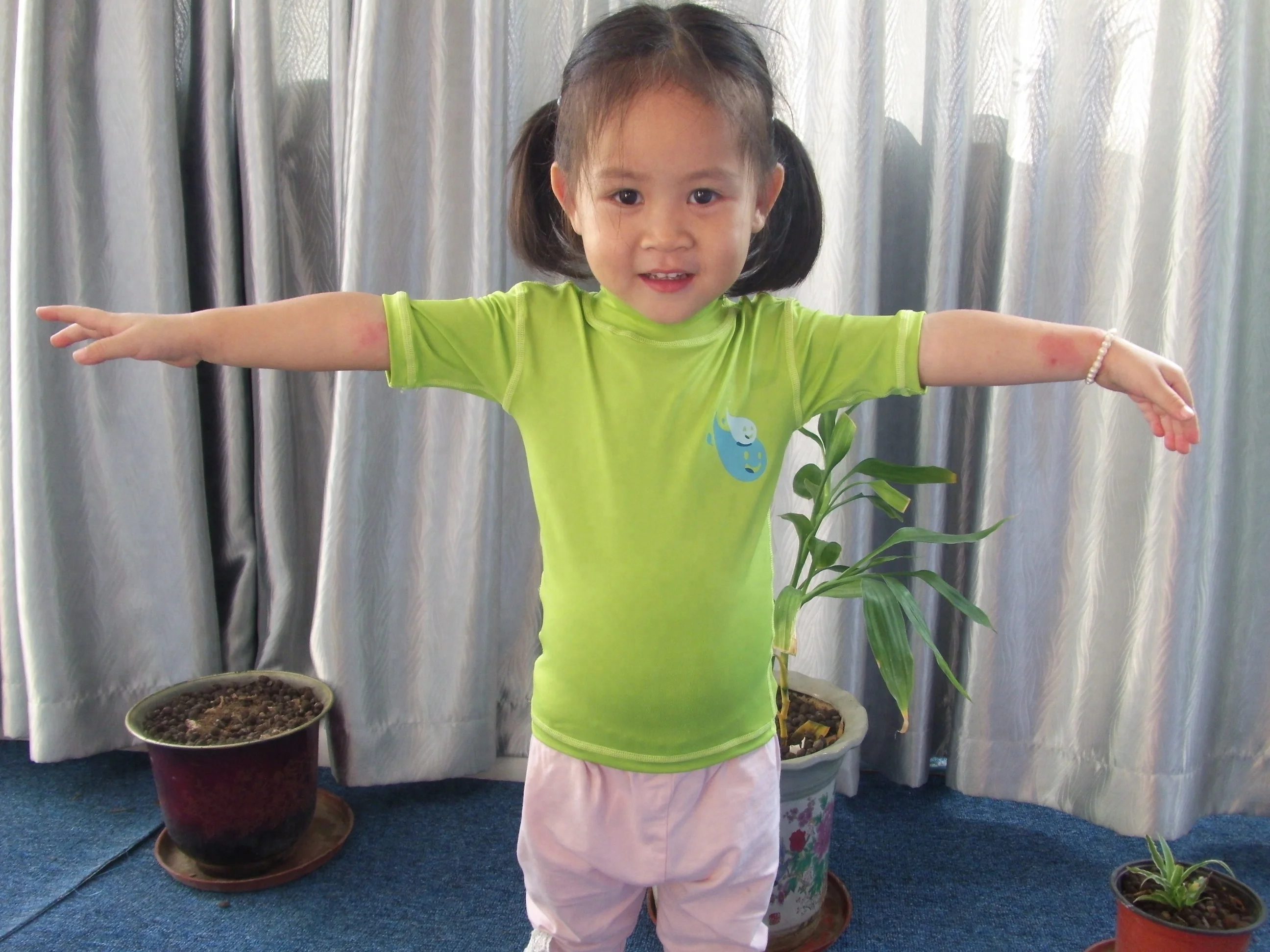 3-12Y Baby Girls Swimsuits 2 PCS UV+50 Long Sleeve Swimwear