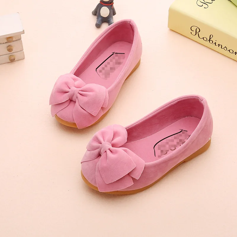 Autumn New Non-slip Bowknot Princess Kids Flat Nude Shoes For Girls