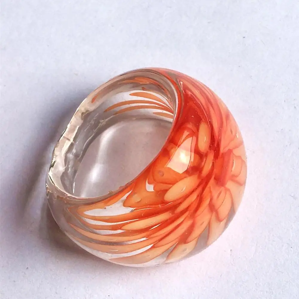 Decorative colorful murano glass ring Bohemian jewelry beautiful gift