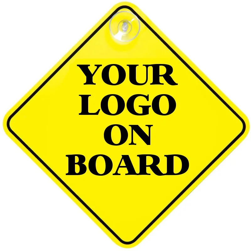 
baby on board car signs /window sign with suction cup lettering logo car sticker 