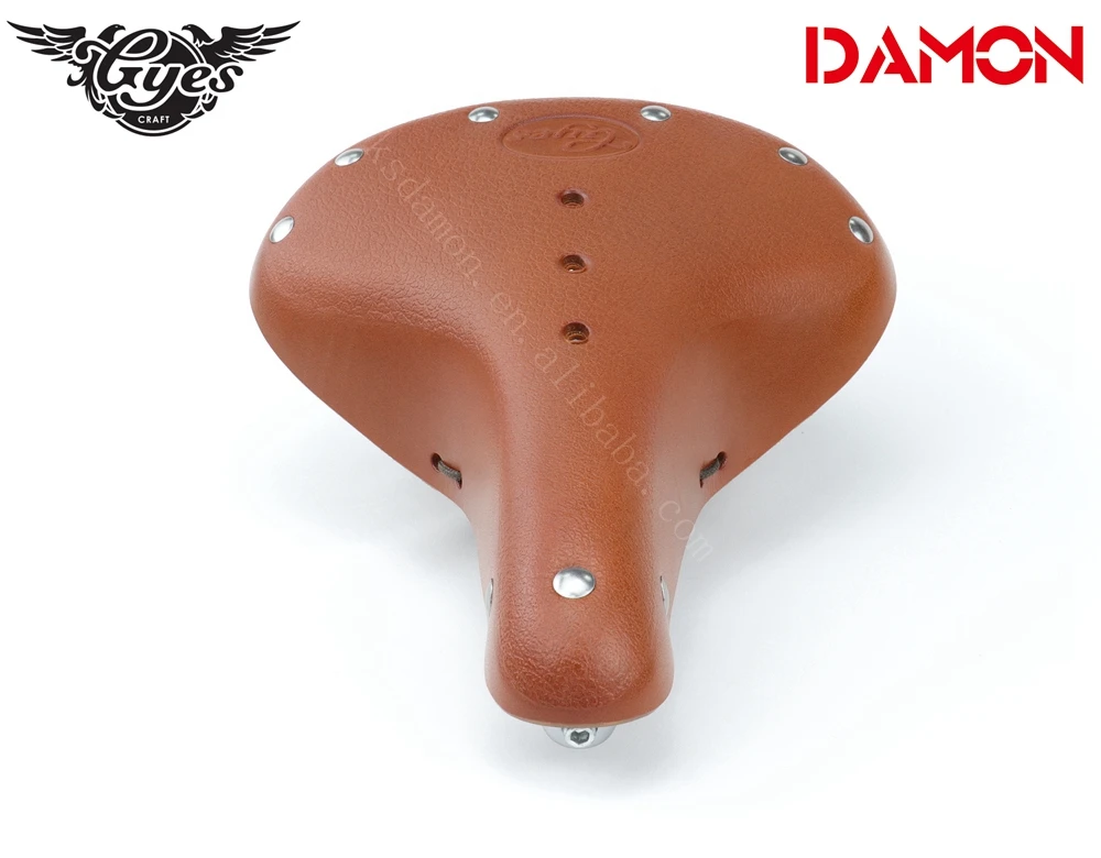 Gyes GS-11 Cow Leather Retro Riveted Leisure Bicycle Seat