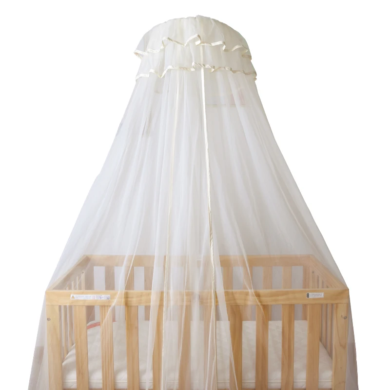 HOUSBAY High Quality 100% Nylon Crib Baby Bed Round Canopy Mosquito Netting and Baby Bedding Mosquito Curtain Easy to Install