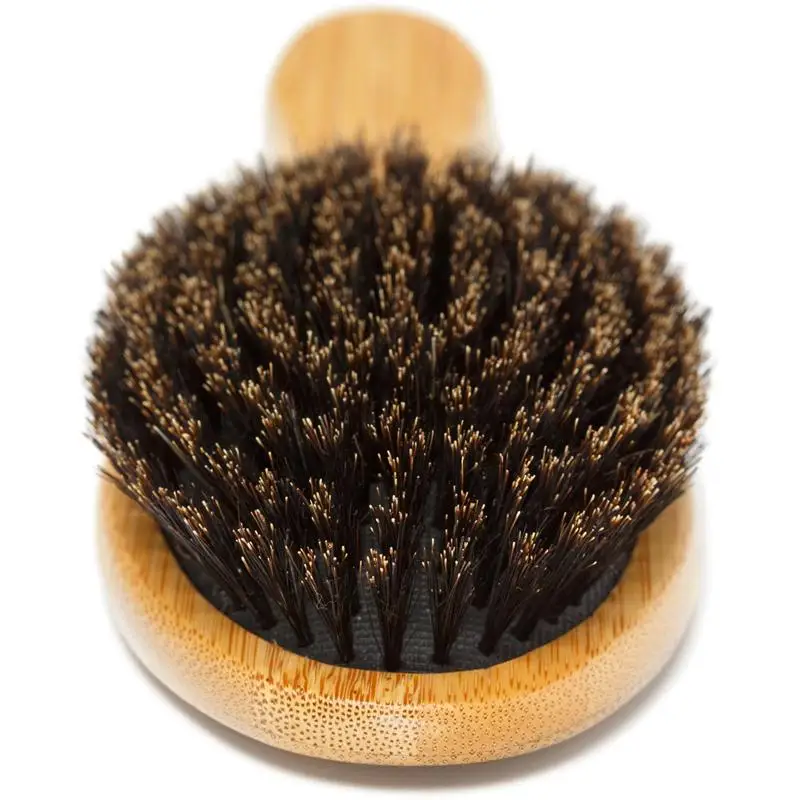 2024 new design Eco-friendly natural bamboo hair brush boar bristle hair brush with engraving logo for LOW MOQ