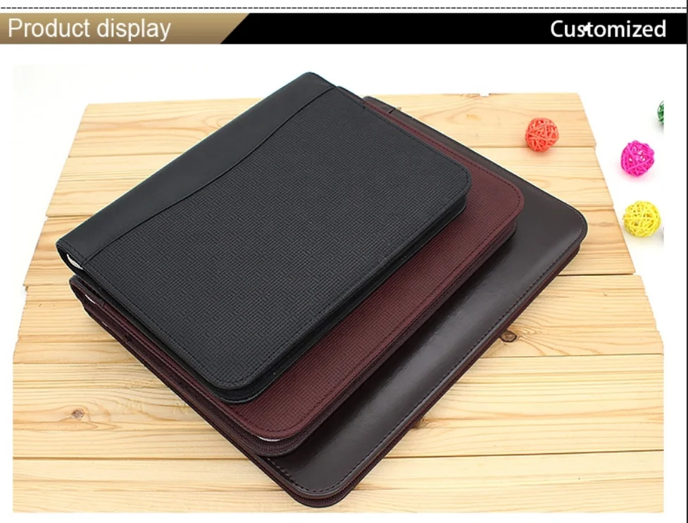 
Portfolio With Power Bank police leather envelope portfolio folder with tri-fold 