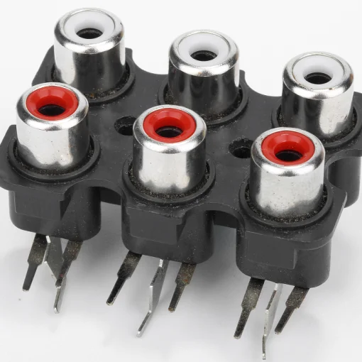 
250V multiple plug socket 6 holes normal av socket with screened RCA-607 
