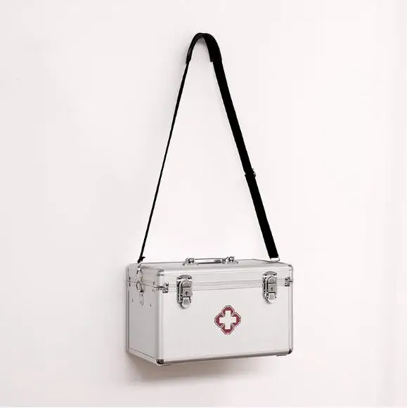 Eco-friendly MDF wood aluminium alloy medicine first aid case