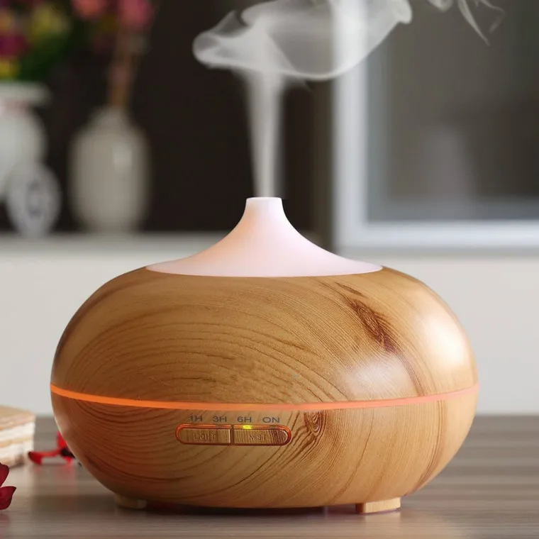 
Germany Spain Netherlands Popular Wood Aromatherapy Diffuser Lamp Ultrasonic Humidifier For Pure Essential Oil 